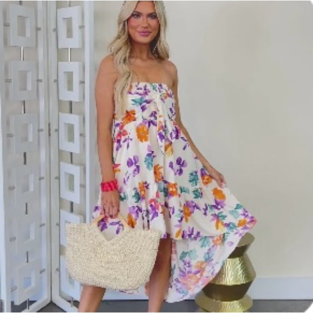 Floral Strapless dress